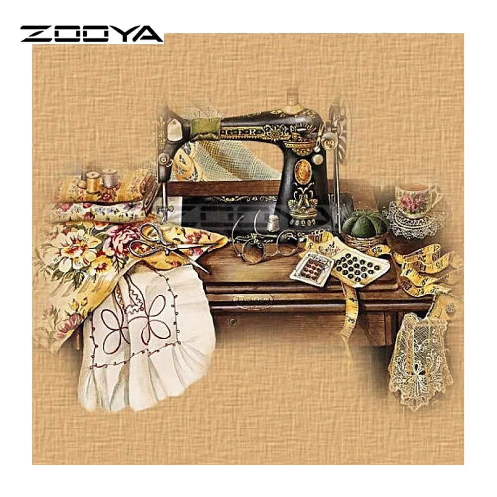 ZOOYA 5D DIY Алмазная Вышивка швейная машина шерстяное рукоделие алмазная живопись