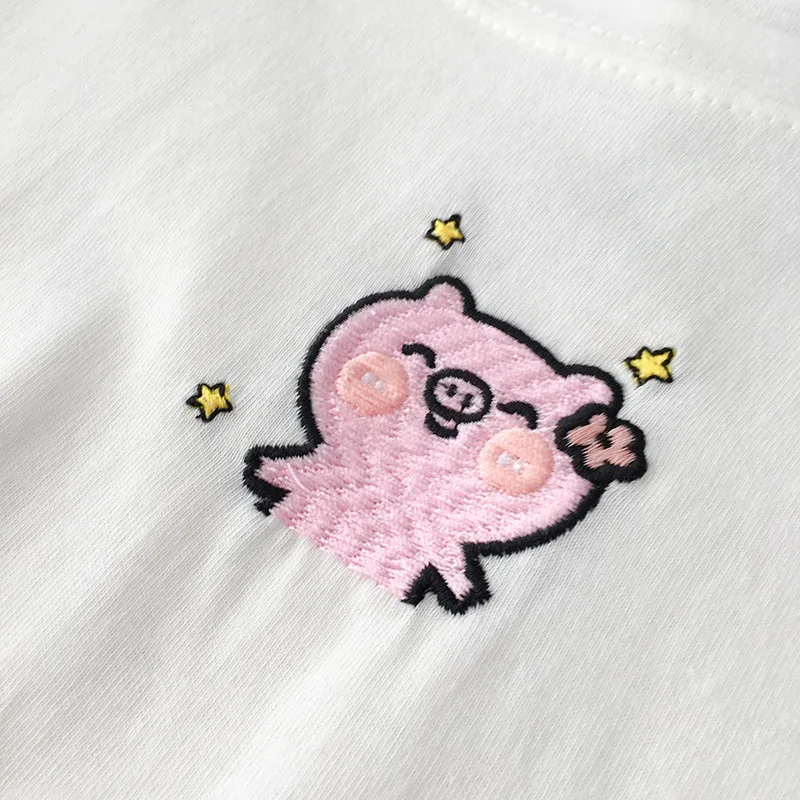 Женская футболка с круглым вырезом и коротким рукавом летняя Однотонная