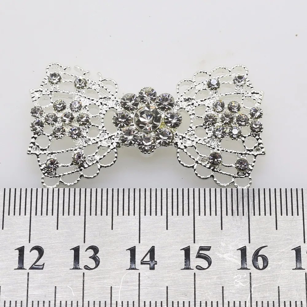 YWXINXI New Hot 5Pcs 25*45mm Bowknot alloy Diy jewelry Accessories Rhinestones Pedestal wedding Embellishments Caps Decoration | Украшения