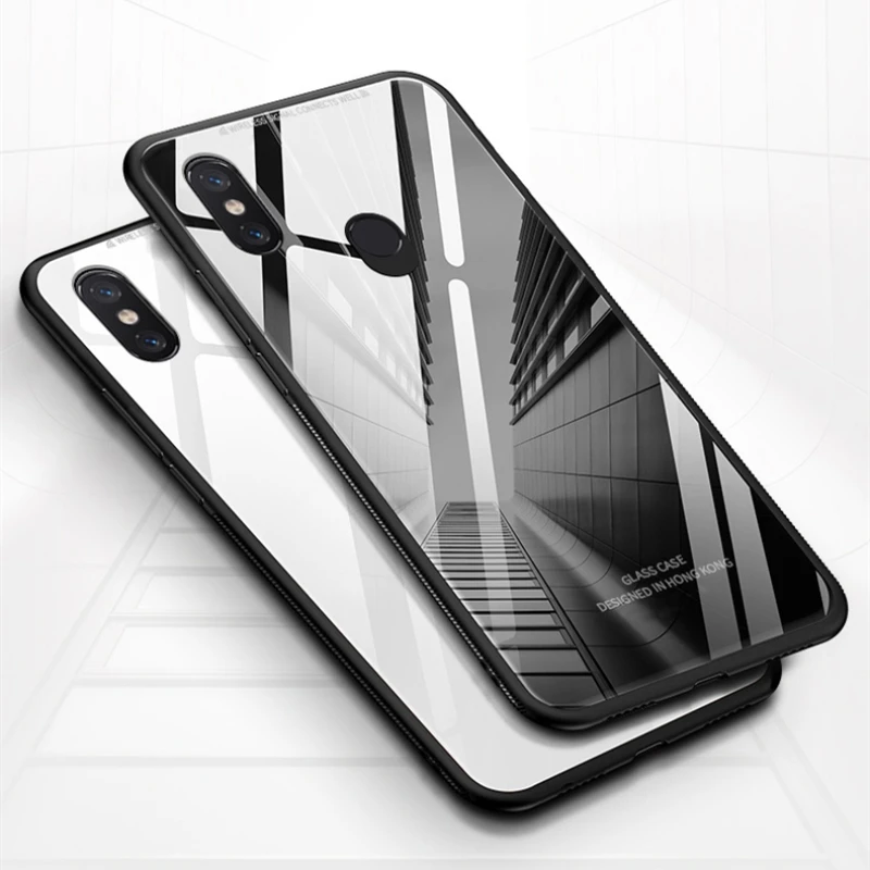 Rezzol Tempered Glass Case For OPPO Realme 3 Glossy Hard Back Cover Pro Shockproof funda |
