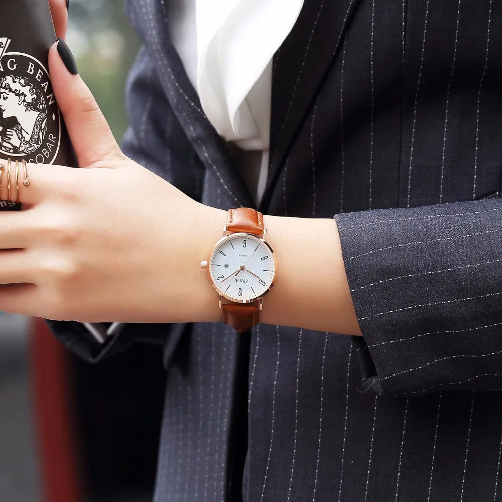 zivok Fashion Women Watches Relogio Feminino Leather Quartz Sport Wrist Watch Clock Ladies Couple Lovers Wristwatch xfcs | Наручные часы