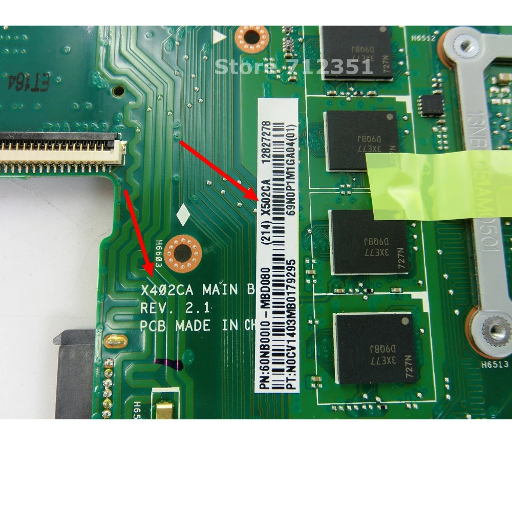 Материнская плата X502CA 2117 ЦП 4 Гб ОЗУ для ASUS X502C X402C F402 X402CA ноутбука