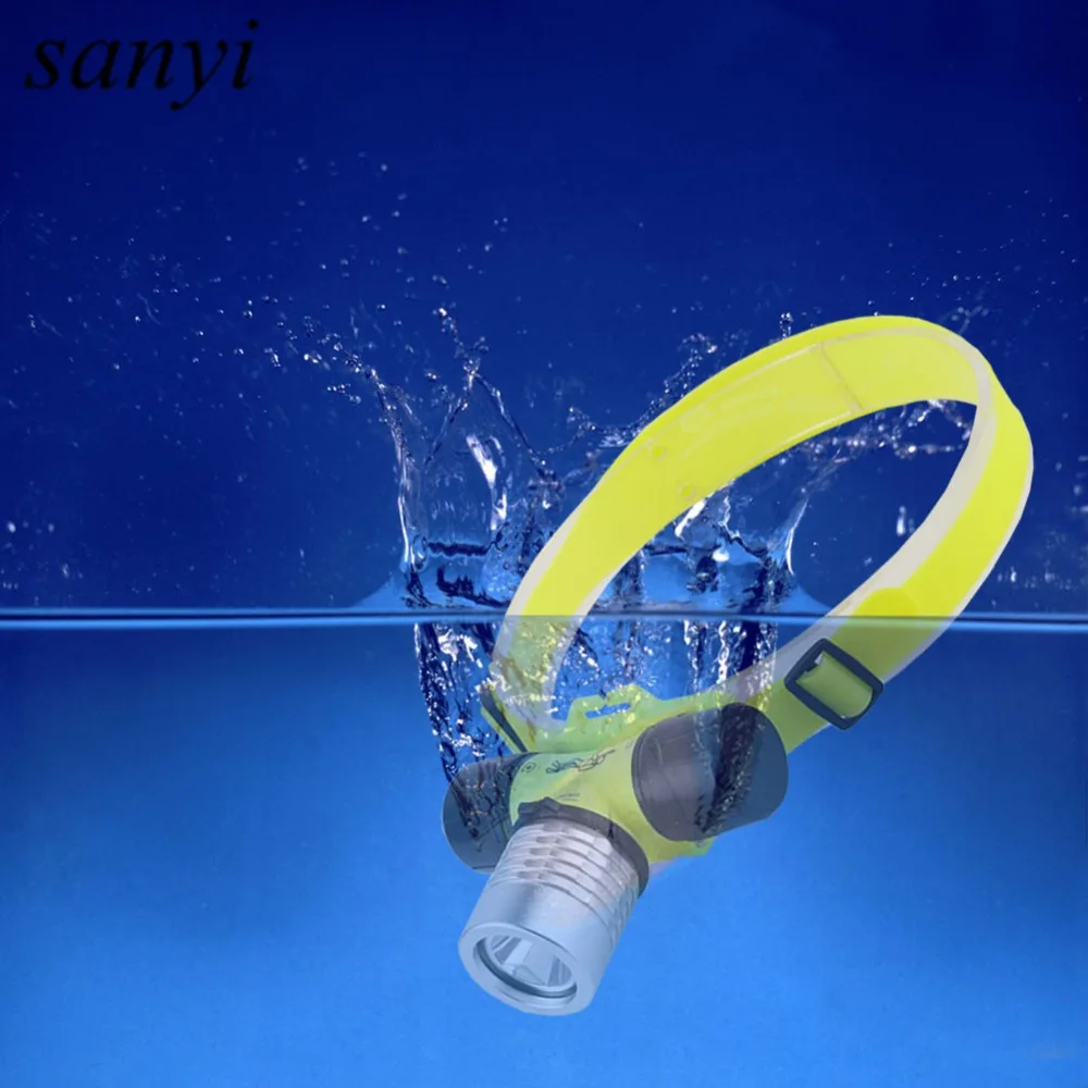 

20M Underwater Diving Lights Lighting Headlights 1000 LM XPE Led Dive Headlamp 3 Modes Waterproof Head Torch Lamp Use 18650/AAA