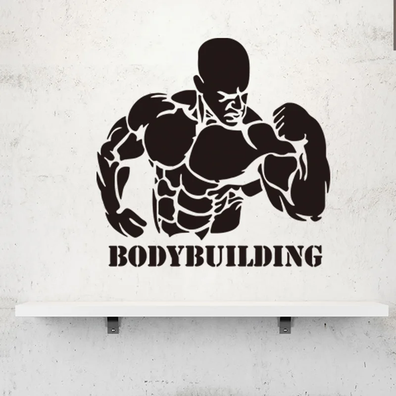 

Muscular man/BodyBuilding Wall Sticker for Fitness exercise Gym poster decoration Mural Art Decals wallpaper home decor stickers