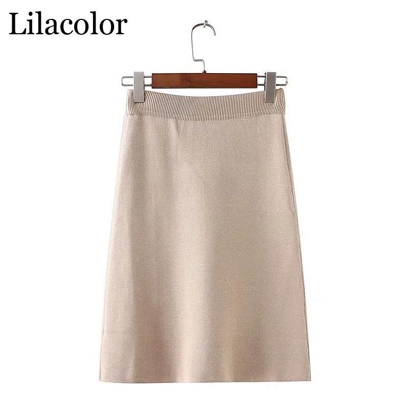 Пикантные Разделение осень Для женщин мини-юбка 2018 зимние вязаные Высокая Талия