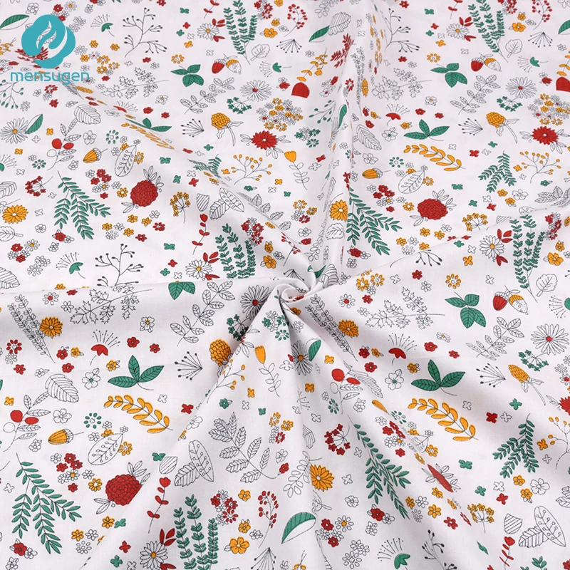 2 шт./лот серого белого цвета с цветочным принтом 100% хлопчатобумажная ткань для