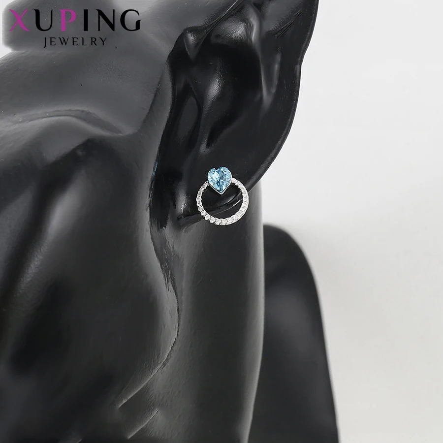 Xuping Новые Симпатичные серьги гвоздики в форме сердца кристаллы от Swarovski