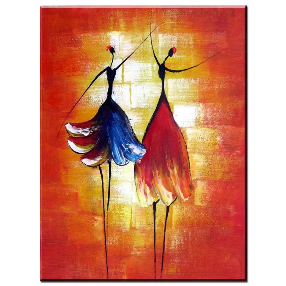 ZZ1356 modern decorative canvas art abstract dancing girls cartoon pictures oil painting for livingroom bedroom decoration | Дом и сад