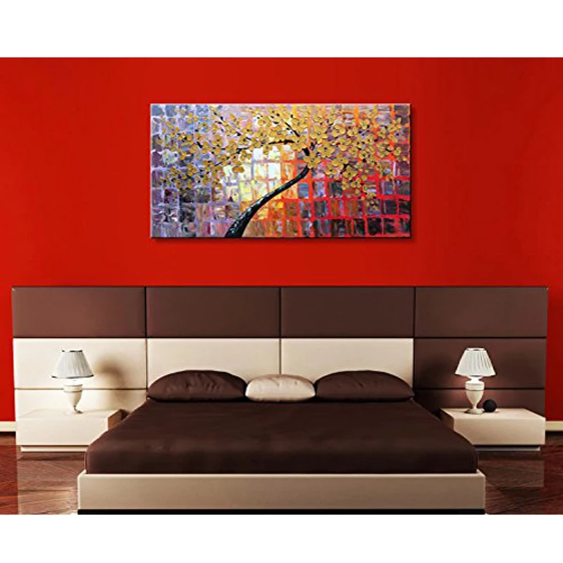 Ручная роспись большая абстрактная картина холст настенная живопись цветы 1 шт.