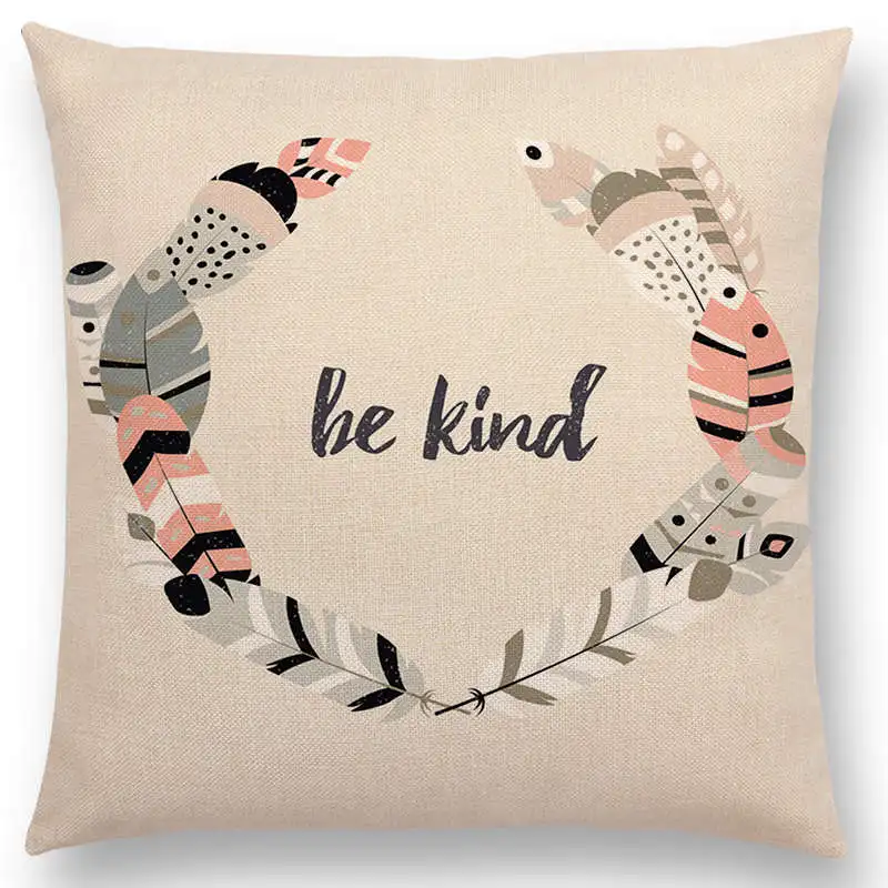 Племенной наволочка со стрелками и перьями декоративные буквы красивое слово