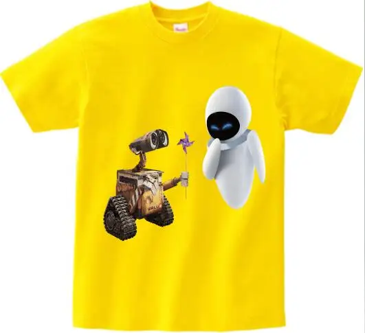 yellow childreTshirt Забавная футболка с изображением робота Wall-E eve homme jollypeach, новая дышащая футболка детская футболка с короткими рукавами, MJ - Цвет: yellow childreTshirt