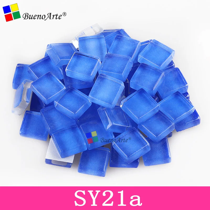 SY21a 200 г/205 шт 10X10 мм 3/8 дюймов квадратная Хрустальная мозаичная плитка, синяя фиолетовая серия, сделай сам мозаичный художественный поставщик, домашний сад стеклянные бусины - Цвет: SY21a