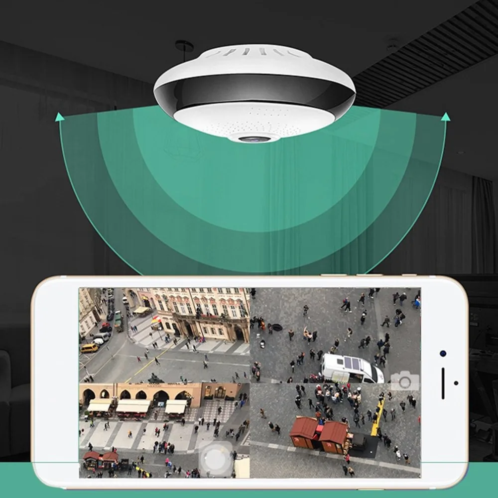 360 градусов панорамная камера беспроводной монитор Wifi мобильный телефон