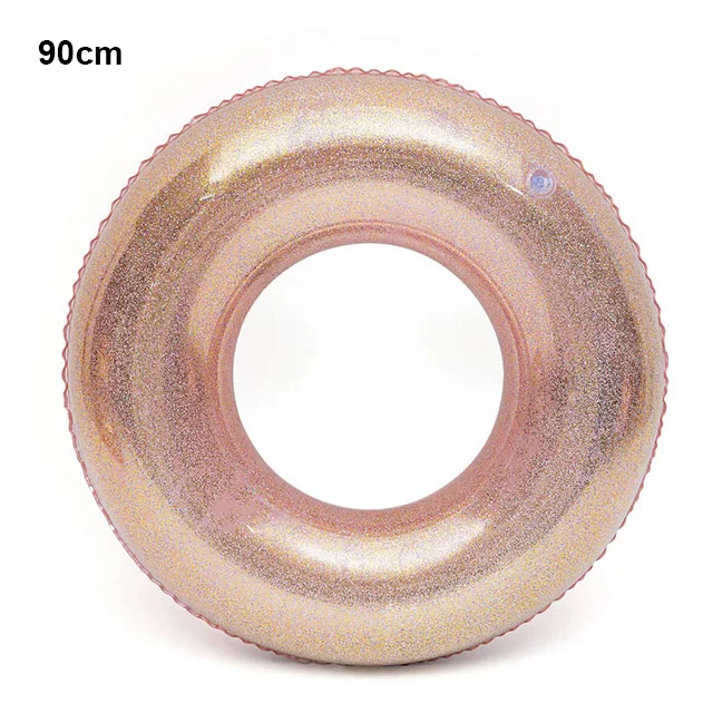 rose pink 90cm 120 см надувной бассейн плавает для взрослых пляж конфеты голографическое блестящее кольцо для плавания Rafts бассейн шезлонг розовое золото гигантский Floaties - Цвет: rose pink 90cm