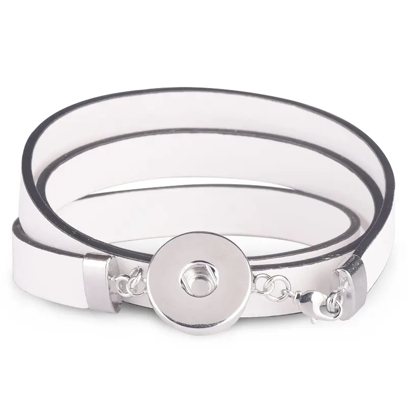 Женские браслеты с кожаными кнопками браслет подвеской для 18 мм аксессуары