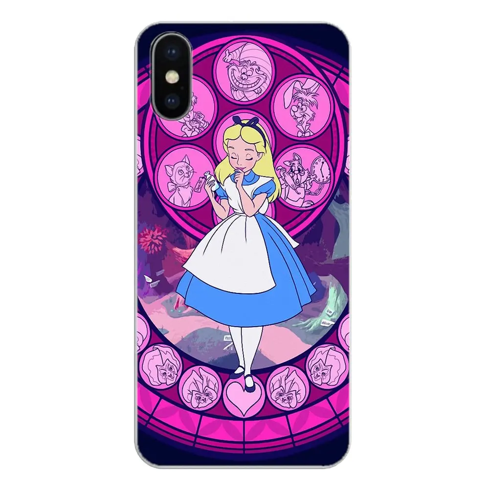 For Sony Xperia Z Z1 Z2 Z3 Z5 compact M2 M4 M5 E3 T3 XA Aqua LG G4 G5 G3 G2 Mini Silicone Case Alice Stained Glass princess rose |