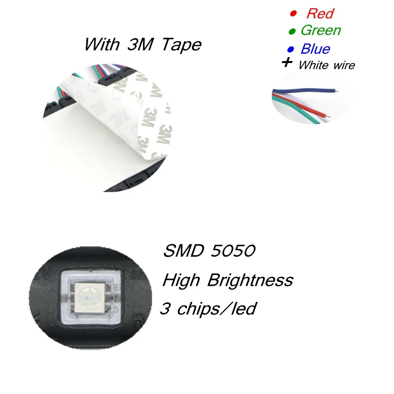 SZYOUMY Новое поступление SMD 5050 Светодиодный модуль RGB 3 светодиода черный корпус с