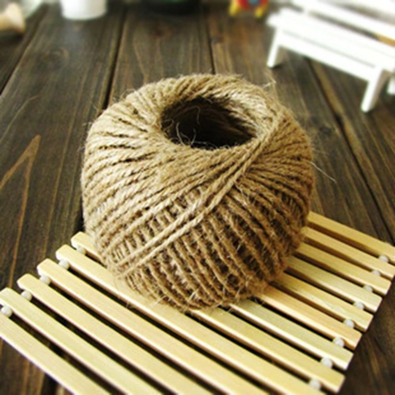 Джутовый шпагат 100 м* 2Ply декоративный аксессуар ручной работы пеньковая веревка bakers Шпагат крафтинг Подарочная Упаковка Этикетки Висячие бирки пеньковая веревка