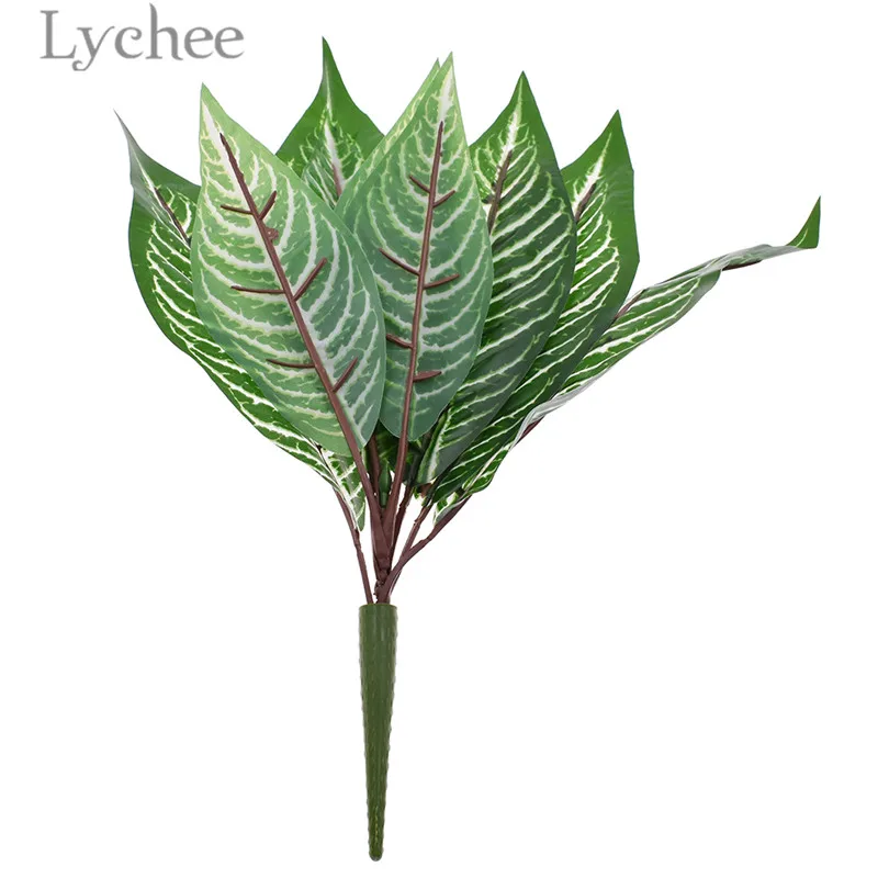 10 головок имитация зеленого растения в виде листа зебры|Искусственные растения| |