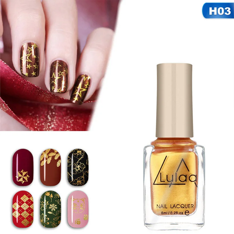 LULAA Профессиональный Nail штамповка принт польский сладкий Цвет лак для ногтей