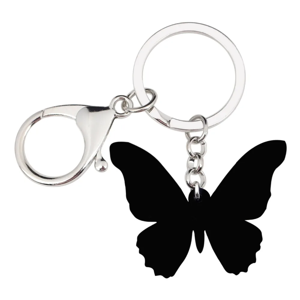 Bonsny акриловая Мода Papilio Machaon бабочка брелок для ключей кольцо животное насекомое