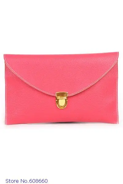 Fashion bolsos mujer bolsas femininas couro Candy Rosy Black leather Retro Envelope Clutch Bag LC74022|bag unisex|bag for macbook probag dell |