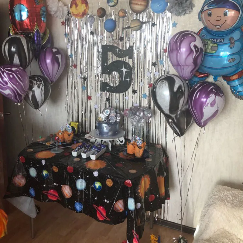 Космическая вечеринка Декор астронавт планеты Земля шары торт Топпер