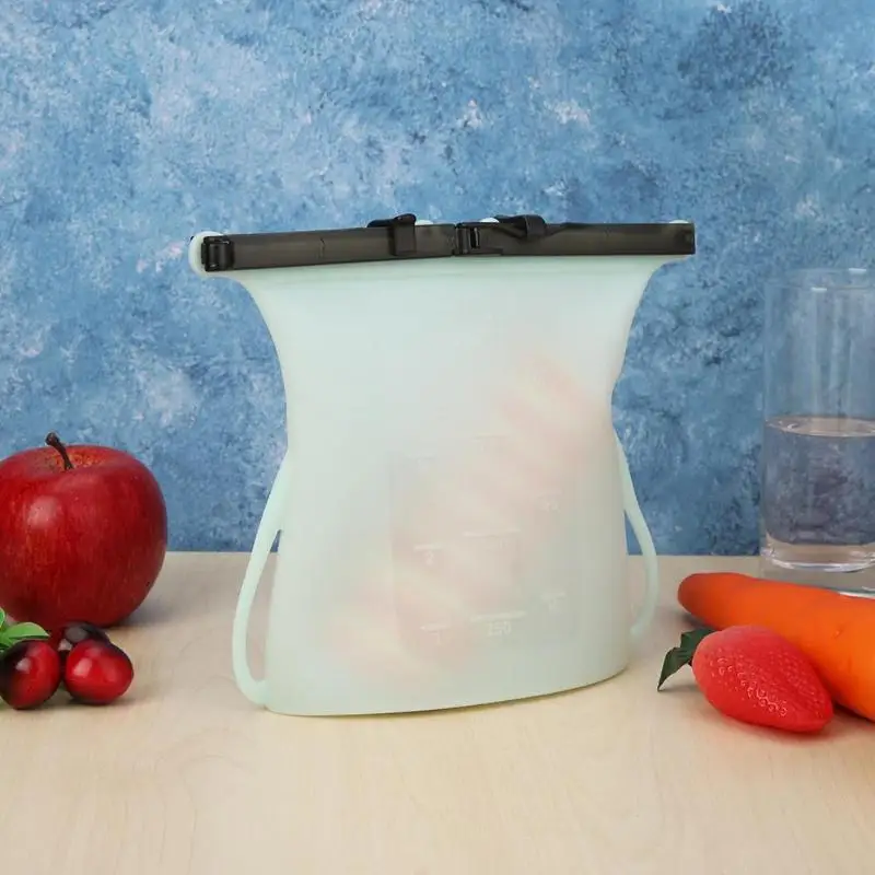 Многофункциональная кухонная сумка для хранения пищевых продуктов, Многоразовые Пакеты для холодильника, силиконовые пакеты для фруктов, мяса, на молнии, кухонный Органайзер