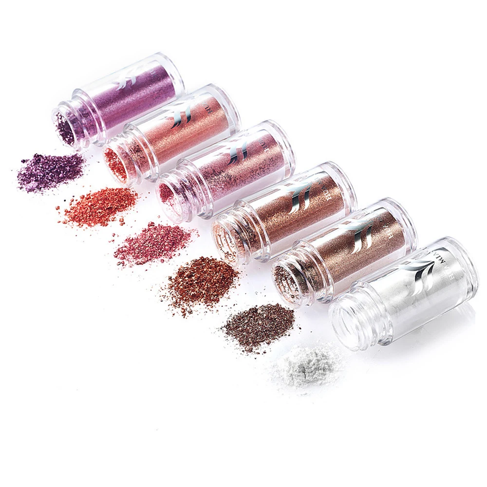 6pcs/A Lot Huamianli Diamond Eyeshadow 6 Color Cosmetic Metallic Loose Powder Multi Use Waterproof Glitter Eye Shadow Makeup Set |