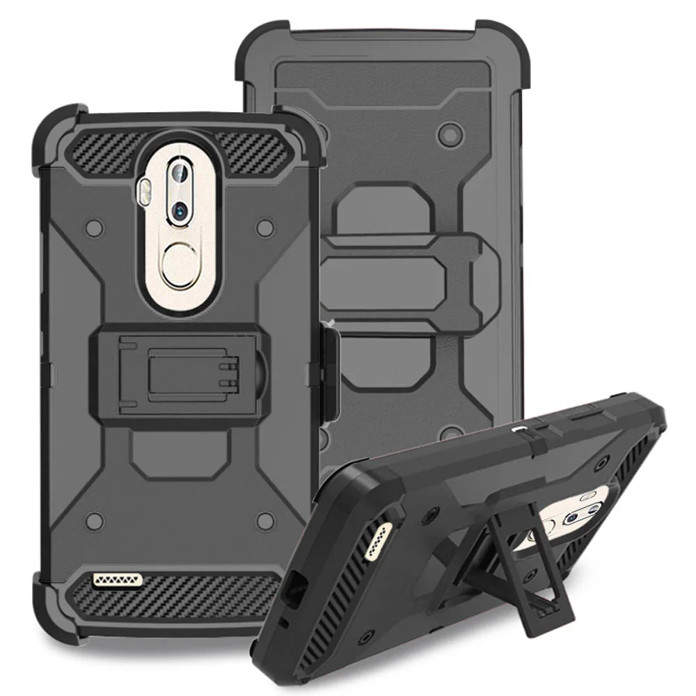 Прочный ударопрочный чехол с зажимом для смартфона ZTE Max XL N9560 Z986/Blade 3/Max Blue 4G LTE|heavy