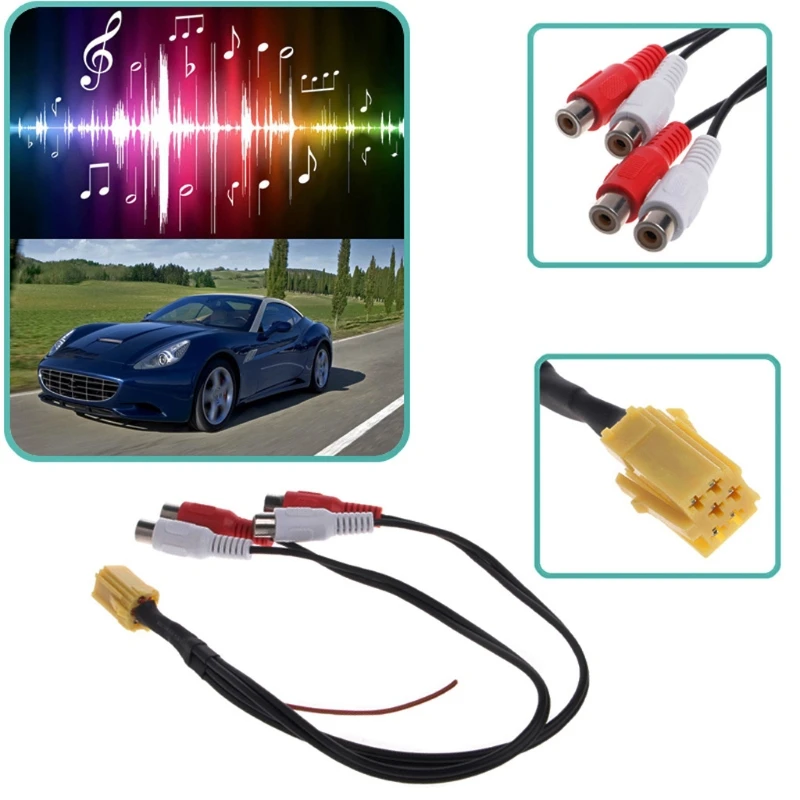Mini 6 Pin ISO адаптер Aux Line Out 4 Chinch кабель RCA разъем для VW Seat Skoda Blaupunkt VDO Audi Ford Прямая