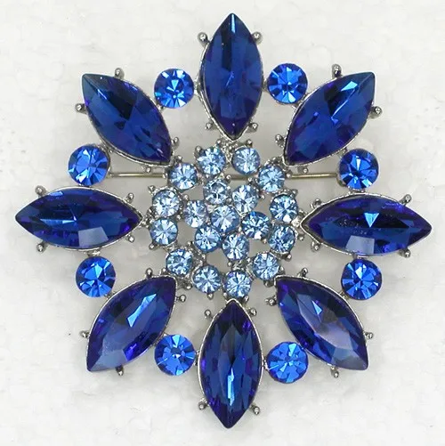 

Blue Rhinestone Flower Pin brooches C2071 B