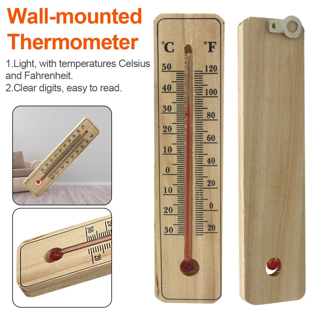 1PCS Wall Hang Thermometer Indoor Outdoor Garden House Garage Office Room Hung Logger | Hygrometer