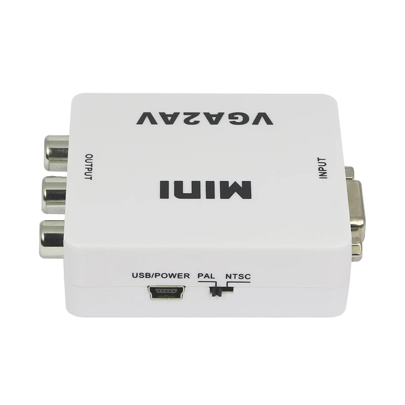 1080P 1 4 высококачественный преобразователь Mini VGA в AV RCA с аудио 3 5 мм CVBS +