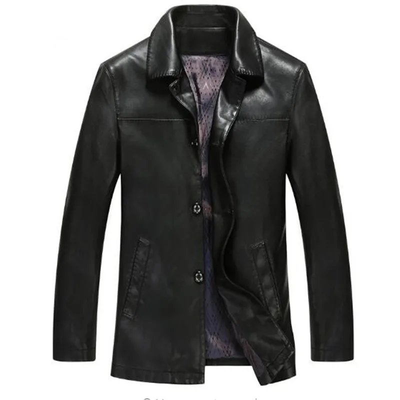 Мужские кожаные куртки 2018 осень зима из мягкой искусственной кожи Имитация