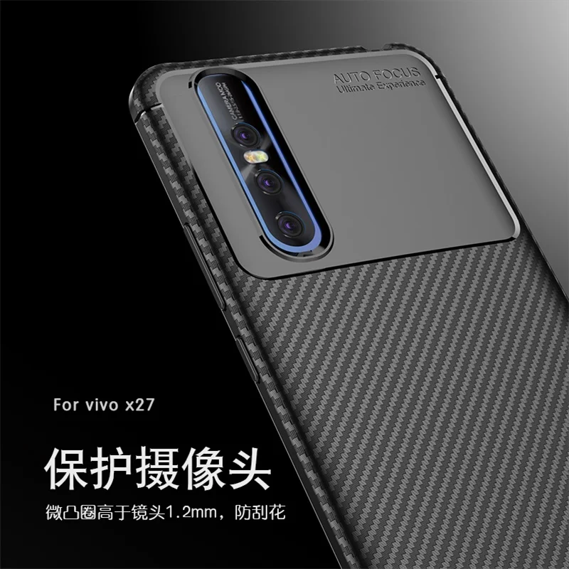 On For Vivo X27 V1829A Case cover 6.39&quot Full Protection Soft Silicone Armor Bumper Back phone V1829T case |