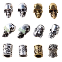 paracord beads metal charms skull for paracord bracelet accessories pendant buckle for paracord knife lanyards