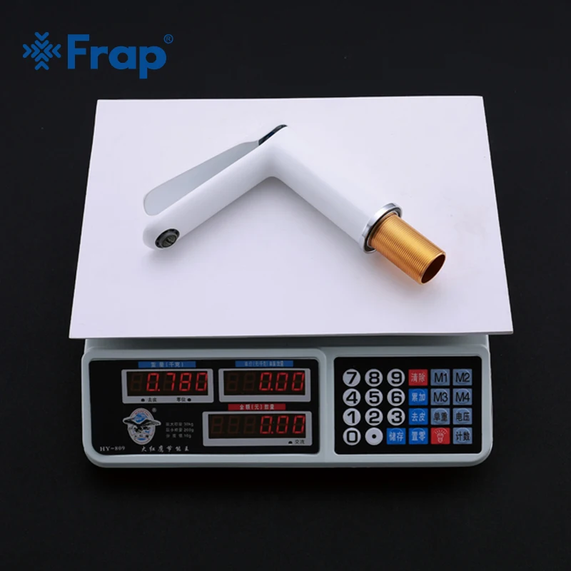 Frap латунный корпус белый смеситель для ванной комнаты и длинная ручка кран