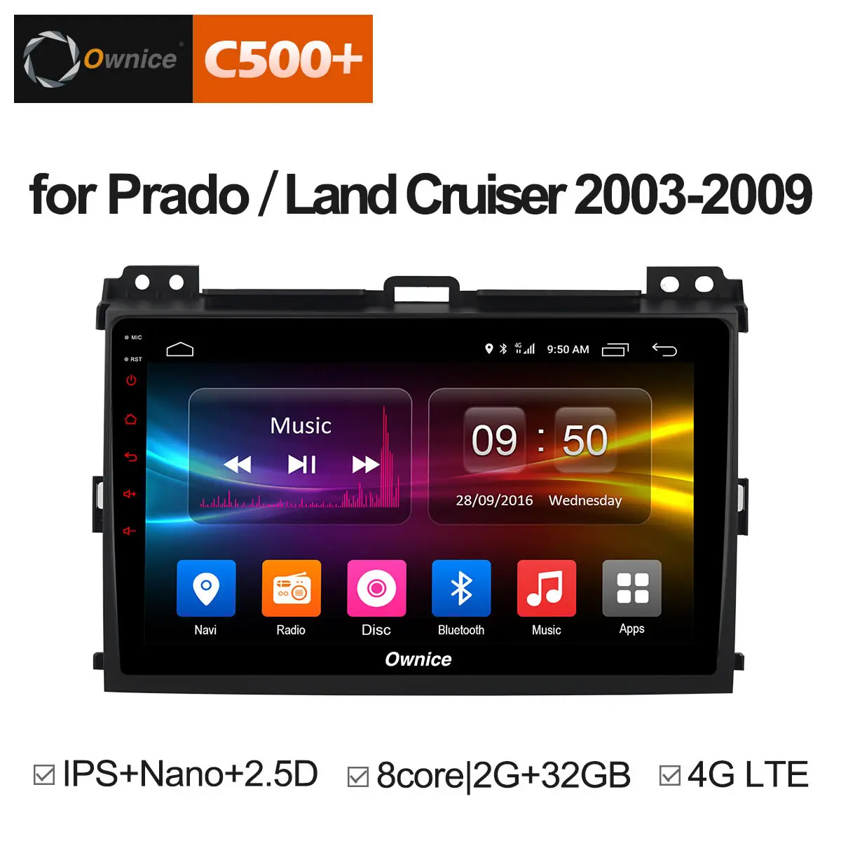 Ownice C500 + G10 Octa Core Android 8 1 Автомобильная dvd-навигационная система для Prado 2004-2009 Land Cruiser