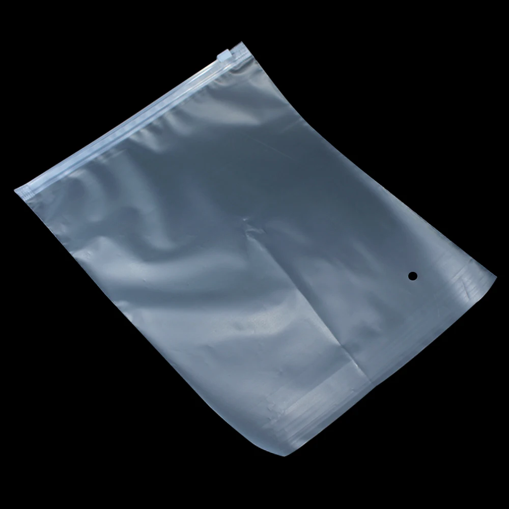 

25Pcs/Lot Zip Lock Reclosable Plastic Packaging Bag Front Clear Back Matte Clear with Vent Hole Apparel Clothes Packing Pouch