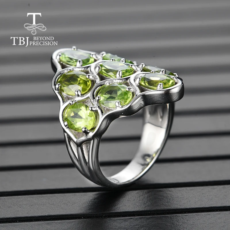 TBJ, серебро 925 пробы, натуральный драгоценный камень, перидот, кольца большого размера, хорошее ювелирное изделие для женщин, юбилей, праздничная одежда, хороший подарок