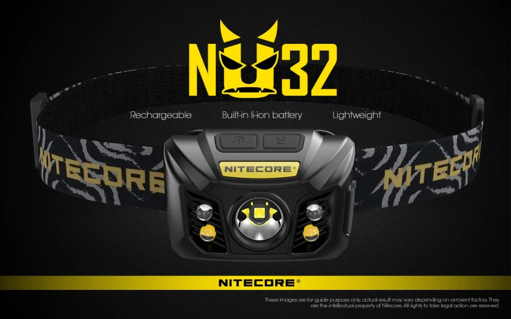 NITECORE NU32(обновленный verison of NU30) 550 люмен USB Перезаряжаемый налобный фонарь красный светильник