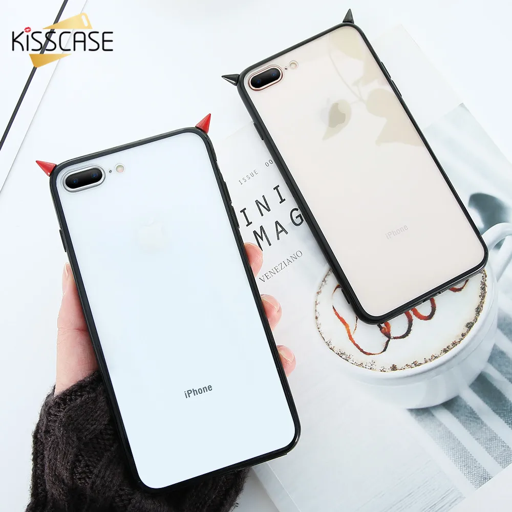 KISSCASE милый прозрачный мультяшный чехол для iPhone 6 6s 7 8 Plus Модный с рисунком демона