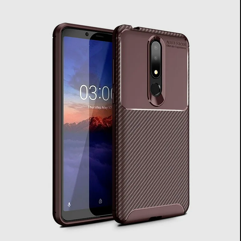 NOWAL в ретро-стиле из углеродного волокна Мягкий силиконовый чехол для Nokia X7 X6 X5 X3 2 1