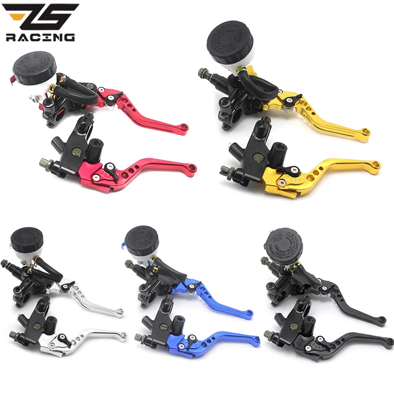 ZS Racing Универсальный ЧПУ 22 мм мотоциклетные Рычаги Тормозная система сцепления Главный цилиндр резервуар Набор для Honda Suzuki Kawasaki Yamaha D10
