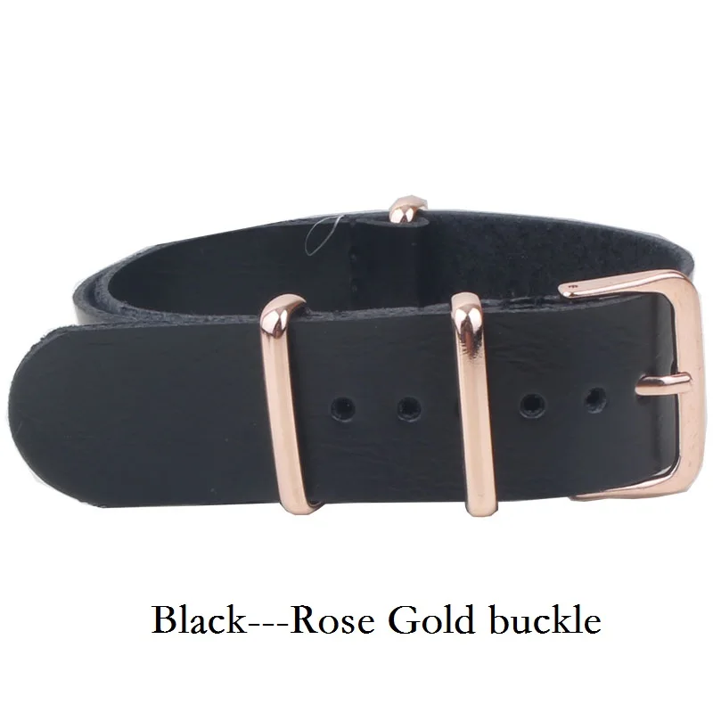 PU Leather Black Купить 2 получают 10%) Пряжка из розового золота 18 мм/20 мм/22 мм полосы Камбо однотонные армейские водонепроницаемые наручные часы модные НАТО текстильный нейлоновый ремешок для часов полосы - Цвет ремешка: PU Leather Black