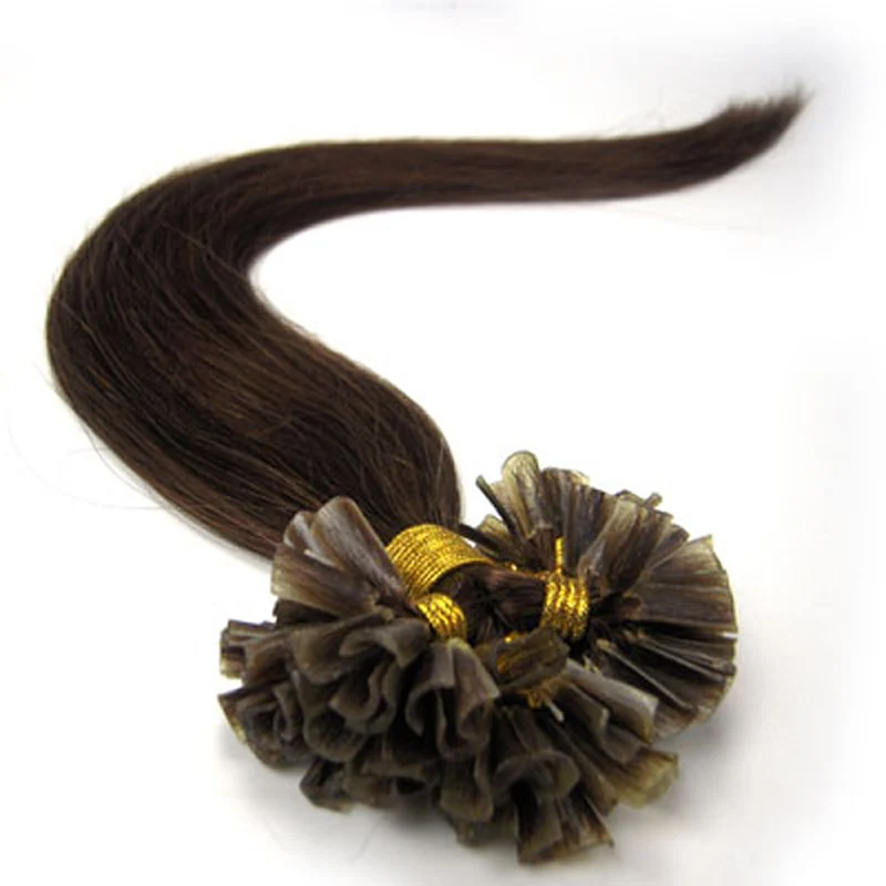 ZZHAIR 1"-26" Человеческие волосы Remy для наращивания в капсулах, кератиновые волосы для наращивания с u-образной окантовкой 40 г, 50 г, 60 г, 70 г, 100 шт/упаковка - Цвет: #4