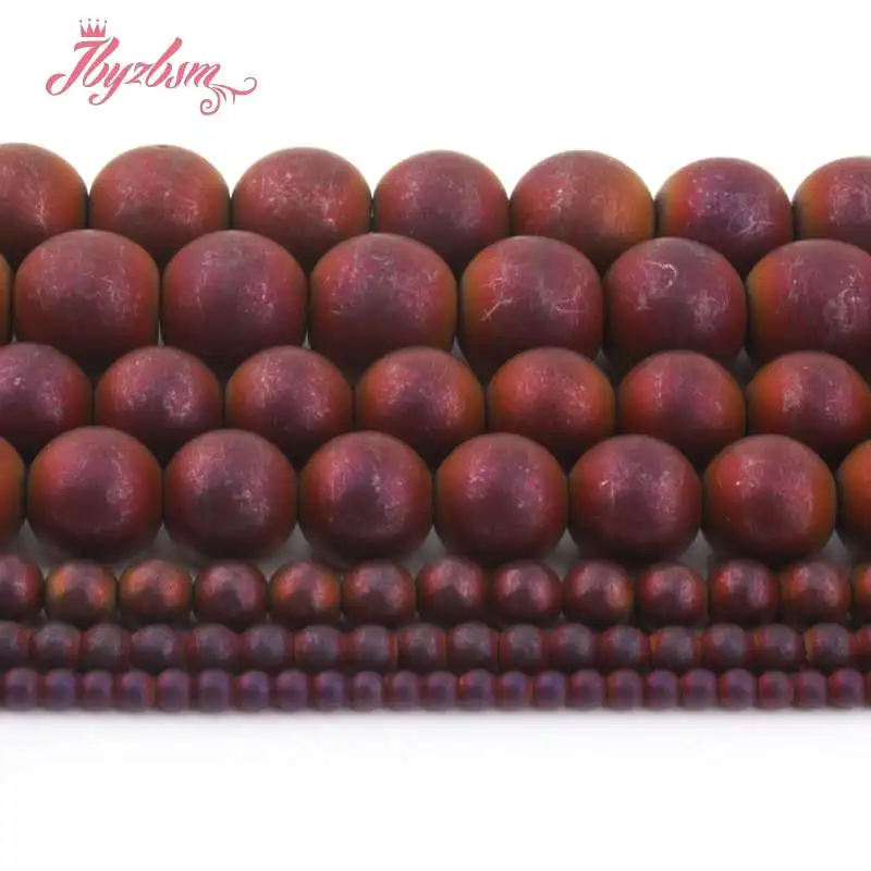 3 4 6 8 мм морозный круглый шар бусины фиолетовый гематит натуральный камень для DIY