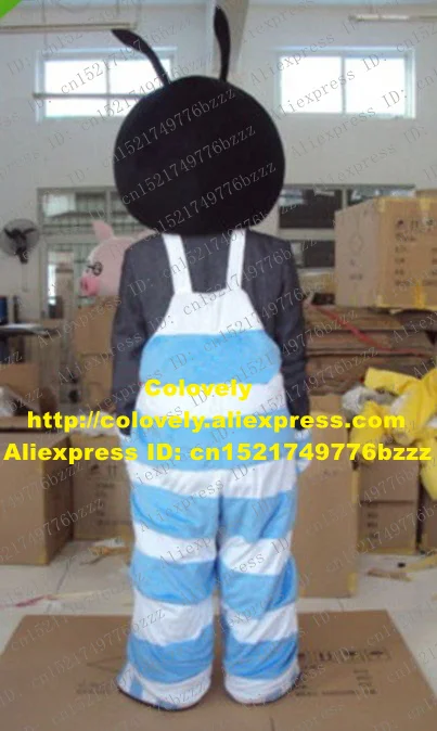 Cute Blue Black Bee Honeybee Mascot Costume Mascotte Apidae Fly Mosca With Long White Stripes Overalls No.929 Free Ship | Тематическая