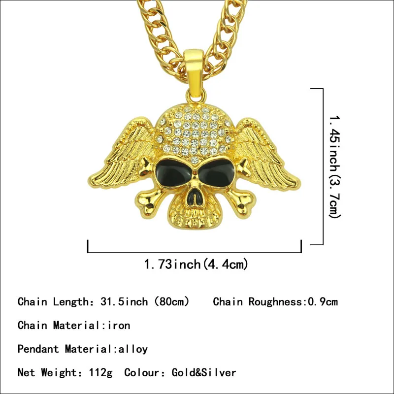 Ожерелье с кулоном в виде черепа готическом стиле # FS40|Ожерелья подвеской| |